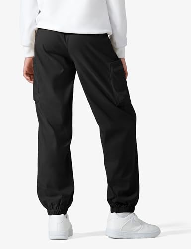 KEREDA Boys Waterproof Trousers Quick Dry Kids Cargo Jogger for Outdoor Regular Fit with Multi-Pockets Elasticated Waistband Drawstring Black Grey Age 7-13 - Image 6