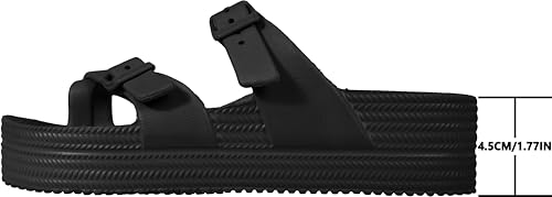 Weweya Womens Sandal with Arch Support - Adjustable Buckle Straps Beach Slides - Summer Lightweight Flip Flops Sandals4
