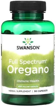 Swanson Cápsulas de Orégano de Espectro Completo, 450mg - Supleme...