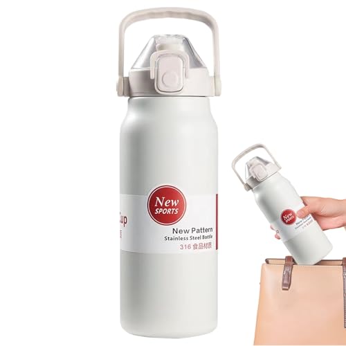 dzqad Termos - Botella Térmica A prueba de Fugas | Termo Portátil 1300ml para Gimnasio, Deporte, Viaje, Senderismo, Trabajo