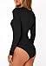 PRETTYGARDEN Bodysuits for Women 2026 Spring Long Sleeve Shirts Fitted Basic Ribbed Layering Tops Fall Fashion Winter Clothes (Black,Large)