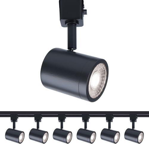 WAC Lighting Charge 8010 LED Adjustable Track Head 5-CCT Selectable 9W 865 Lumens Fully Dimmable in Black for H-Style 3 Wire Track (Pack of 6)