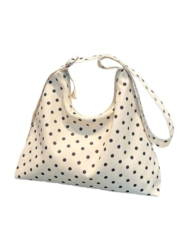 Bolso tote femenino con lunares y correa ajustable miniatura 1