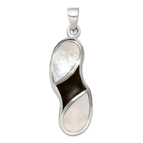 Broche de plata de ley Onyx y nácar lámpara