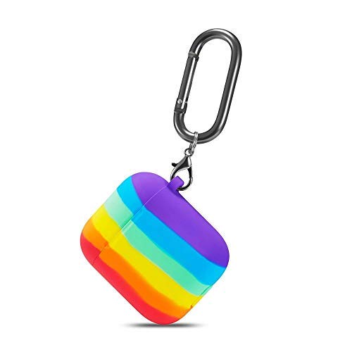 LucaSng Coque de protection en silicone souple pour Airpods 1 2 couleurs arc-en-ciel étanche pour écouteurs Apple Airpods Pro Accessoires (pour Airpods 1 2)