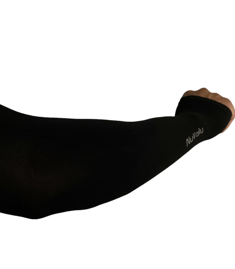 NuValu [3 Pair Cooling UV Sun Protection Arm Compression Sleeves - Protective Arm Sleeves for Men & Women, for Outdoor Activities, Playing Golf, Tennis, Football, Tattoo Cover Up - Assorted Colors