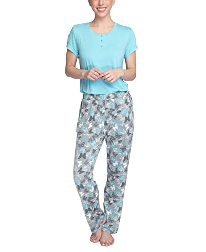Hanes Women's Comfort Sleep Feather Knit Pajama Set, Lounge Pj Sleep Set #TOP1