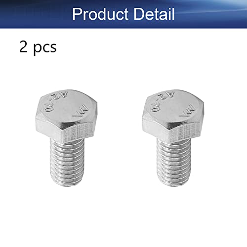 Image of Bettomshin 2Pcs M8 x 16mm Hex Bolts, 304 Stainless Steel 1.25mm Thread Pitch Fully Threaded Metric Hex Head Screw Bolts, Hexagon Screw Bolt, Hex Tap Bolts, Silver (Overall Size 20.8x13x13mm)