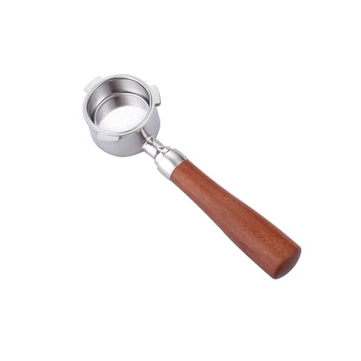 Joytata 51mm Bottomless Portafilter Fits DeLonghi Espresso Machine EC680 and EC685 Stainless Steel Naked Portafilter Along with Double Shot Filter Basket Coffee Bottomless Handle-Wooden