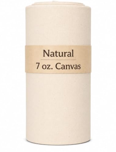 Image of Sedona Designz 60 inch Wide Cotton Duck Canvas Fabric - 7oz Durable 100% Cotton (Natural, 10 Yards)