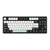 MechLands AJAZZ AK870 V2 TKL Gasket Mechanical Keyboard, BT5.0/2.4GHz/USB-C Wireless Gaming Keyboard with 10000mAh Battery, RGB Backlits, 5-Layer Padding, NKRO for Win/Mac (Black Green)