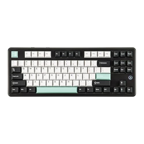 Image of MechLands AJAZZ AK870 V2 TKL Gasket Mechanical Keyboard, BT5.0 /2.4GHz /USB-C Wireless Gaming Keyboard with 10000mAh Battery, RGB Backlits, 5-Layer Padding, NKRO for Win /Mac (Black Green)