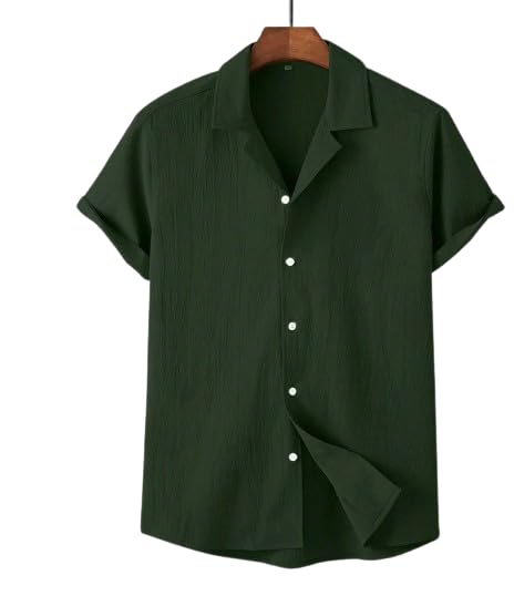 Image of BHIKADIYA Men's Cotton Pop Corn Half Sleeves Regular Fit Casual Shirt (Mint Green,2XL)