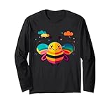 Colorful Happy Bee With Rainbow Wings