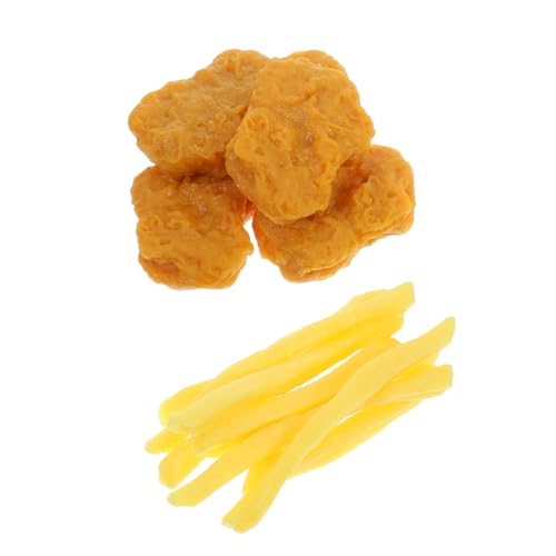 MOLUCKFU 1 セット シミュレーション フライド ポテト モデル 人工のフライドポテト 人工食品 食品小道具の展示 人工のフライド ポテトの装飾 フェイクフライドポテト 人工の食用おもちゃ 塩ビ