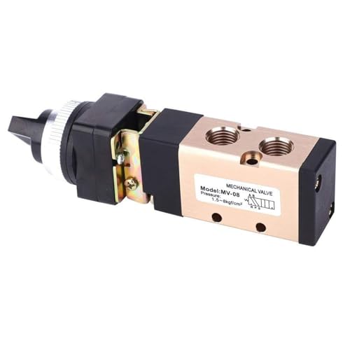 Vanne de commande pneumatique à bouton-poussoir mécanique 1/4