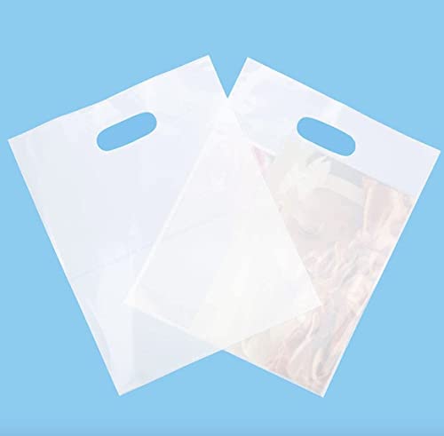 ClearBags 500 White Handle Bags 15x18, Extra Thick 2.25 Mil Retail Plastic Shopping Merchandise Gift Bags Tear Resistant Strong Durable Anti Stretch For Small Business LDPE Die Cut, 100% Recyclable by ClearBags - Image 5