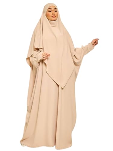 NAJMA Abaya Femme Musulmane 2 Pièces maxi khimar et abaya, opaque,Robe long avec khimar voile,jilbab soie de medine,voile priére,pour femme musulmane...