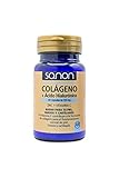 SANON Colágeno con Ácido Hialurónico - 60 Cápsulas de 595mg - Prensado en Frío de Alta Calidad - Ayuda a Reducir Molestias, Dolores en Articulaciones y Mejora el Aspecto de la Piel
