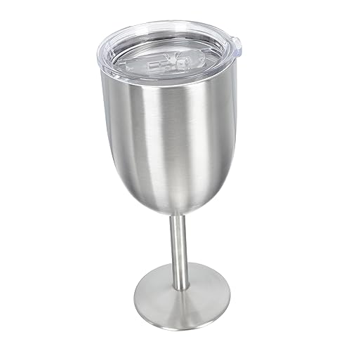 BRIGHTFUFU Double Wall Wine Goblet Multi Functional Insulated Wine Glass for Wine Easy to Hold Design for Home Outdoor