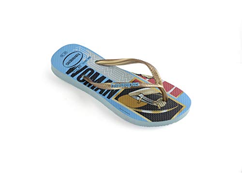 Chinelo Slim Wonder Woman, Havaianas, Meninas, Azul Ceu, 29/30