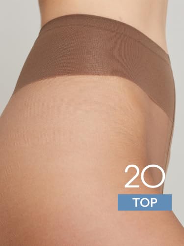 Image of Conte Tights Sheer to Waist Hipster Low-Rise Pantyhose with Adjustable Belt, Top 20 Den
