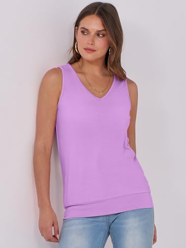 Image of ANRABESS Women Tank Tops Summer V Neck Sleeveless Casual Loose Fit Cute Cami Basic T Shirts Solid Tees 2026 Trendy Outfits