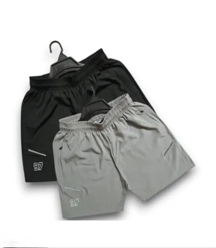 Image of Boxer Shorts for Men |Regular Fit Ultralight All Day Polyester Short with Two Side Zipper Pockets (C26)