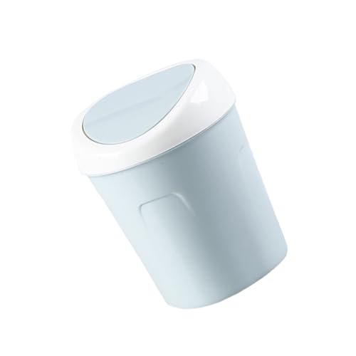 Mini caneca de basura compacta con tapa azul