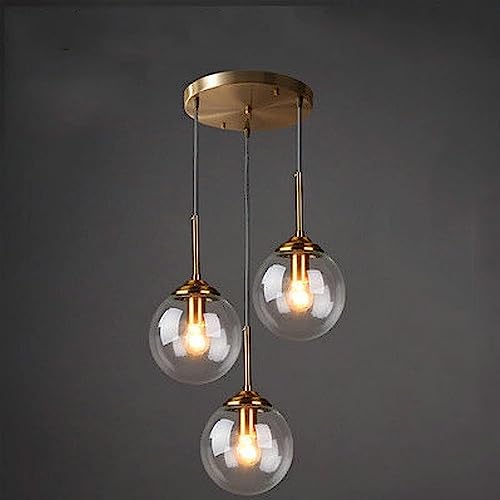 Lustre industriel en V laiton verre E14 suspension îlot cuisine salon chambre