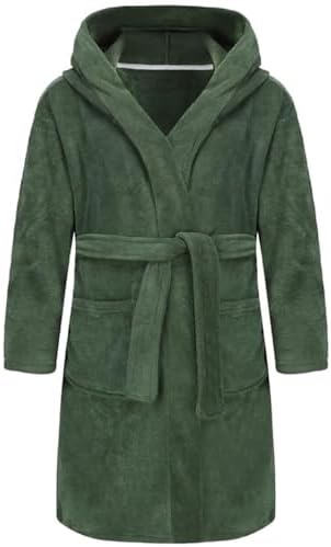 Boys Girls Bathrobe Soft Towel Hooded Robe Terry Cloth Cotton Bathrobe