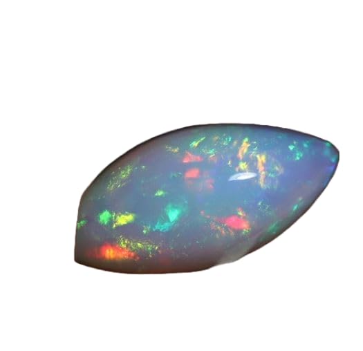 Opale éthiopienne naturelle 18.9mm cabochon ovale pierre gemme multi feu fabrication bijoux DIY