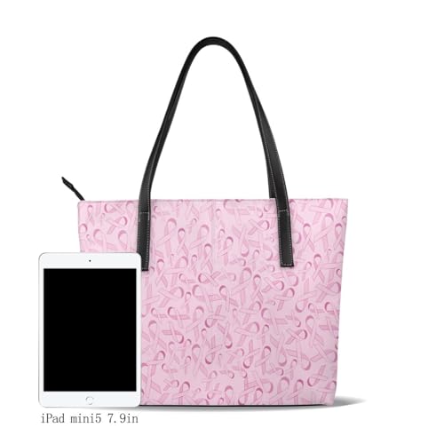 Sac à main de luxe imperméable en polyuréthane à ruban rose - 3