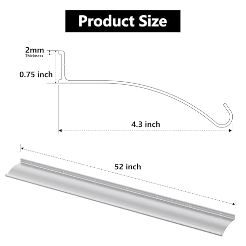 Jiekayi 2 Pcs Extra Wide 4" W Door Rain Drip Guard, 52" L Anodized Aluminum Door Drip Cap for Exterior Doors Window Top, Overhead Drip Guard Edge Window Deflector (Silver) by Jiekayi - Image 2