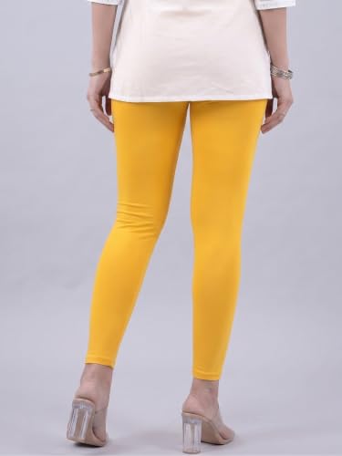 Image of Cotton Ankle Length Leggings for Women & Girls | No See Through