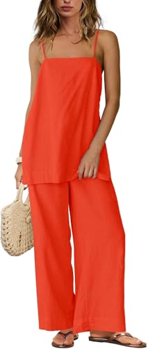 Conjunto de lino ligero con pantalones cómodos para el calor 2