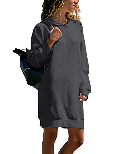 Kidsform Sudadera con Capucha para Mujer Hoodie Mujer Sudadera con Capucha de Otoño Sudadera con Bolsillo Sweatshirt Mujer E-Gris M Cover