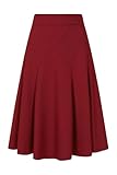 4 bahnenrock schnittmuster gewellte Saumlinien Banned Retro Bahnenrock Carol Classic Rot Vintage 50er 60er A-Linie, Größe:XS