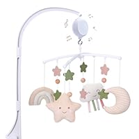 COTTONBEBE Mobile Baby,Baby Spieluhr mit 35 Musik,Einstellbare Lautstärke,Einfach anzubringen,Stoppt nach 30 Minuten automatisch,Perfekte Geschenk Für Jungen und Mädchen(Regenbogen) (Regenbogen)