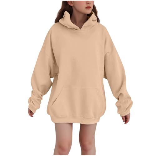 Long Sleeve Hoodies for Girls Pure Smooth Loose Comfort Oversized Fall Winter Warmth Hoodie Pullover with Hood