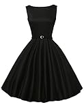 50's Vintage Dresses for Women with Belt Black Size L F-13