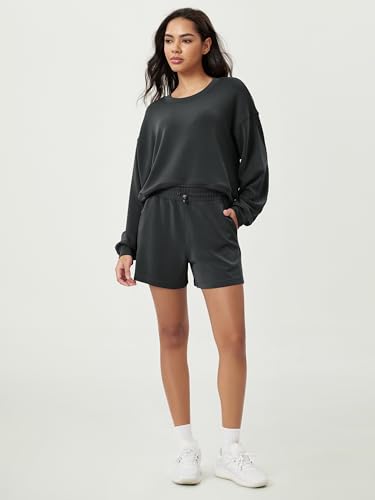 ODODOS Modal Soft Relaxed Shorts for Women Adjustable Shockcord High Waist Casual Shorts with Pockets - 4" / 6" Inseam4