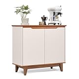 Aparador De Cozinha Balcão Sala Jantar Buffet Flow 2 Portas Organizador (OFF WHITE/FREIJÓ)