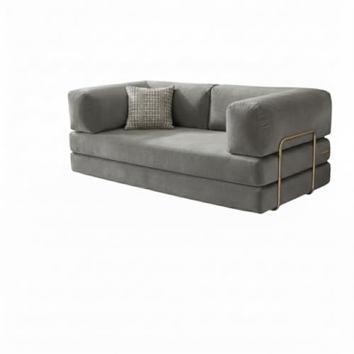 Image of Torque Vegas Three Seater Sofa Cum Bed for Sleeping-Grey | Premium Suede Fabric 3-Seater Double Foam Fold Out Sofas Bed | Convertible 3-in-1 Sofa Cuma Bed for Office
