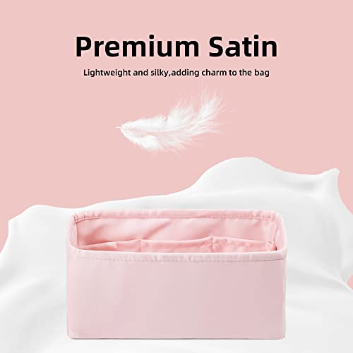 Dgaz Silk Purse Organizer Insert For Lady-Dior Micro/Mini/S/M/L Bags，Silky Smooth Bag Organizer，Luxury Handbag & Tote Shaper（Pink，M） #TOP2
