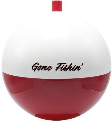 "Gone Fishin" Bobber Cremation Urn/Vault (8 1/2 Inches, Red/White)