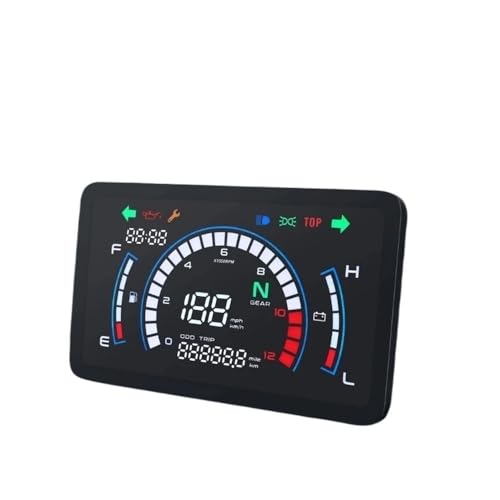 Compteur kilométrique numérique de moto avec tableau de bord et indicateur de niveau