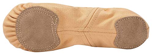 Linodes Dance Shoes For Girls Stretch Canvas Split Sole For Women-Sand-8.5M #TOP5