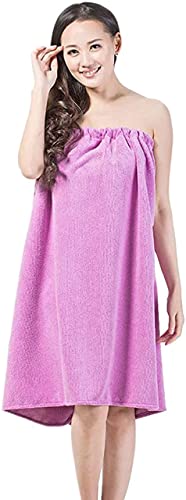 Verve Jelly Women Bath Wrap Towel Water Uptake Fast Drying Terry Robe Bathing Tube Dress with Hat Home Hotel Bathrobes Nightgown for Sauna Beach Pool Gym Travel Purple 01 - Image 3