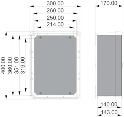 YAVUZ Abs Pano 30 x 40 x 17 cm Taban Saclı IP65 Plastik Pano Montaj Plakalı Elektrik Kutusu Pano Darbeye Dayanıklı Dış Ortam Muhafaza Kutusu ABS Pano POLİ 027 - Görsel 6